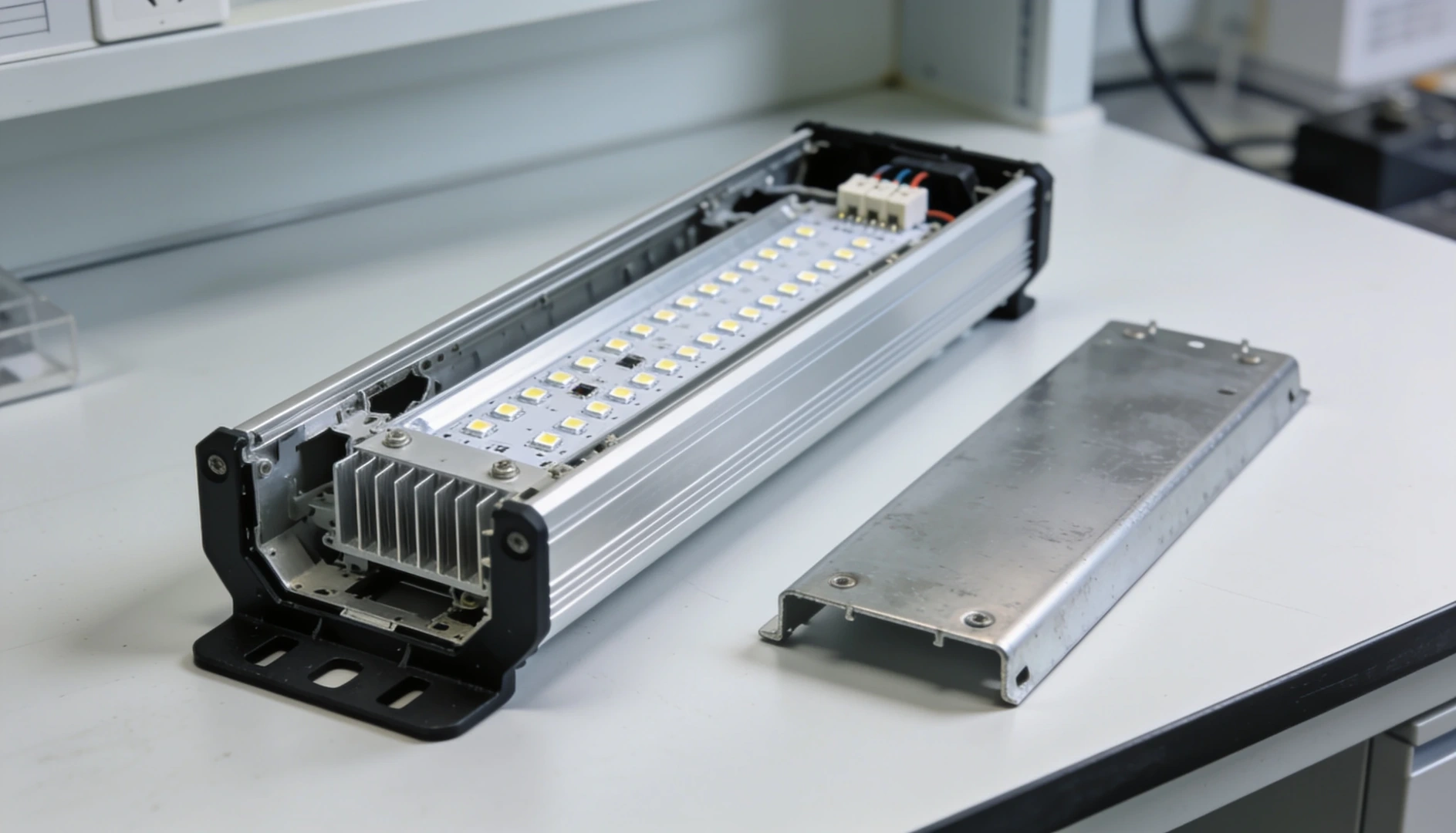 Светодиодный модуль объединяет COB или SMD-массив на подложке с драйвером в корпусе светильника — два независимых тепловых контура с разными стыками.